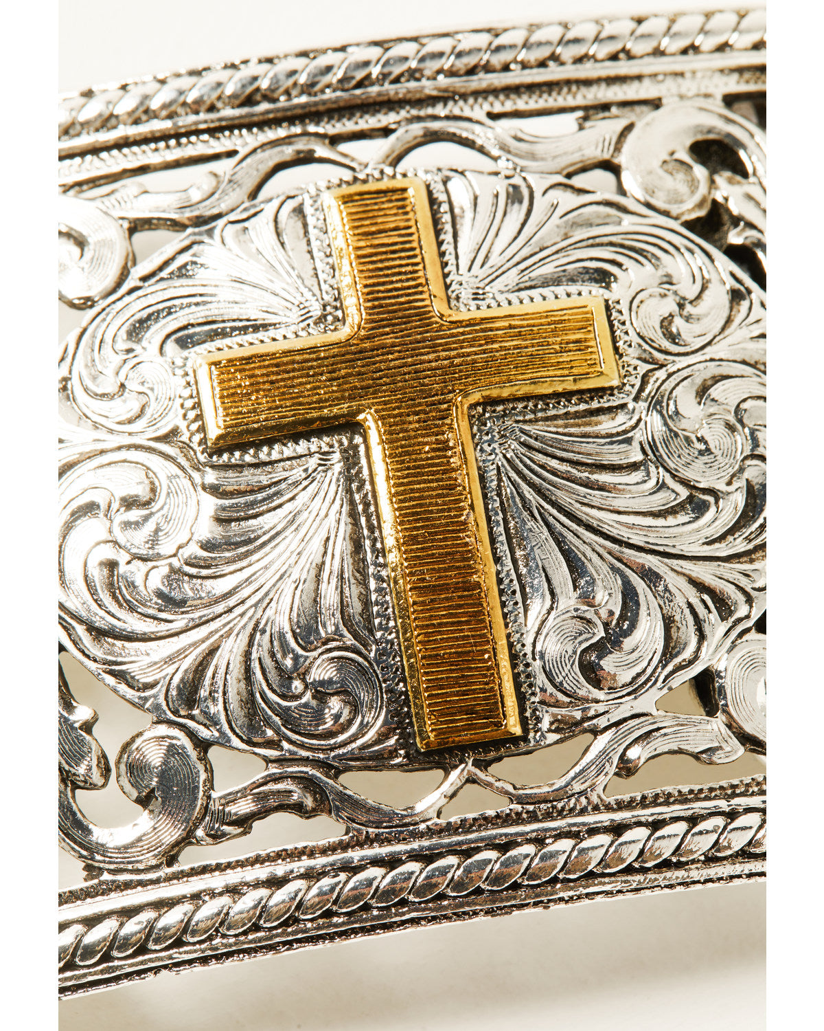 Men's Filigree Cross Belt Buckle
