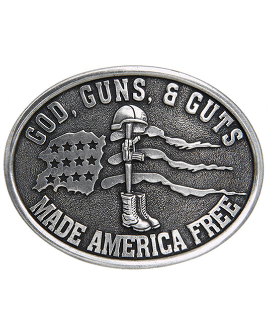 Men's God, Guns, & Guts Made America Free Buckle