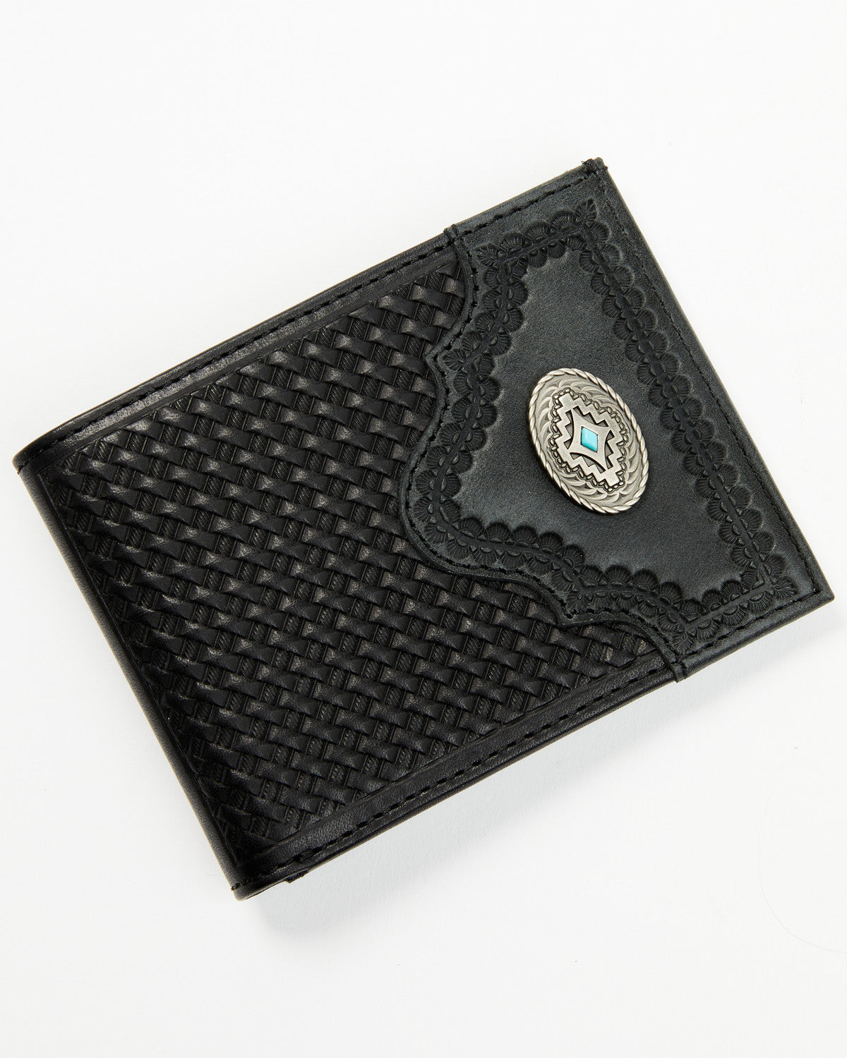 Men's Dwight Basketweave Tooled Bifold Wallet
