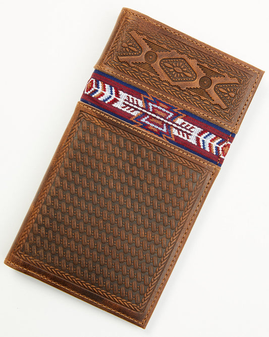 Men's Leroy Leather Southwestern Woven Inlay Rodeo Wallet