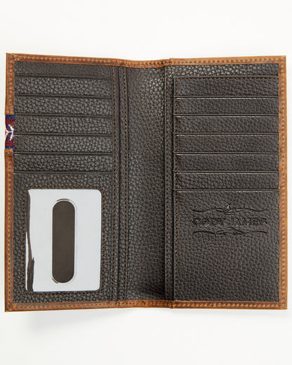 Men's Leroy Leather Southwestern Woven Inlay Rodeo Wallet