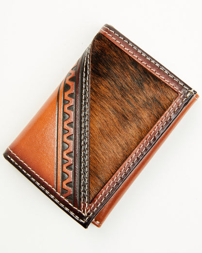 Men's Embossed Hairon Trifold Wallet
