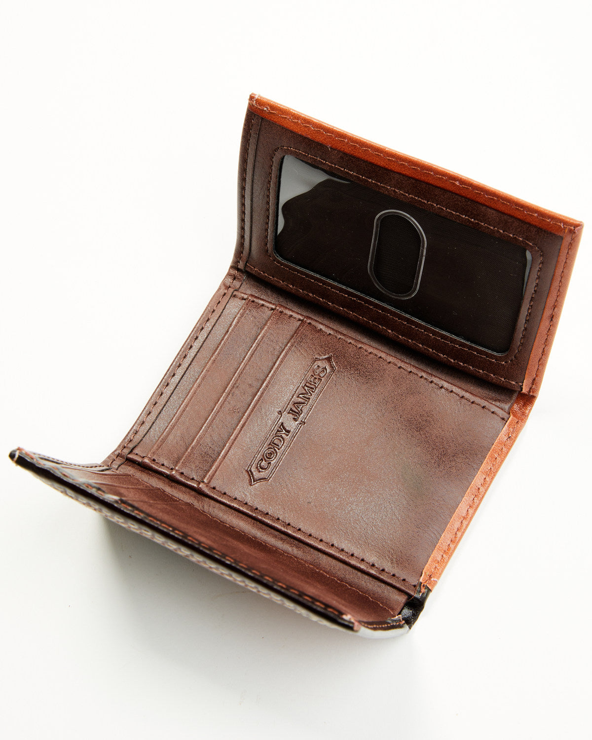 Men's Embossed Hairon Trifold Wallet