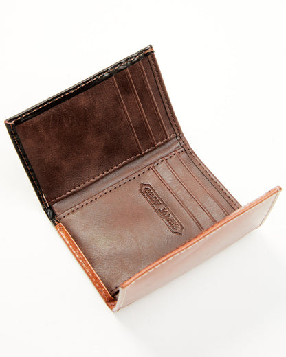 Men's Embossed Hairon Trifold Wallet