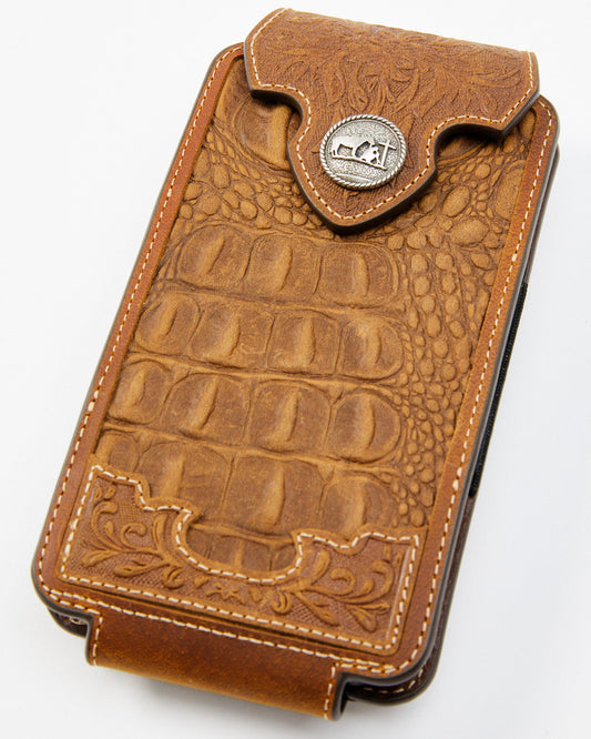 Men's Crocodile Embossed Cell Phone Case