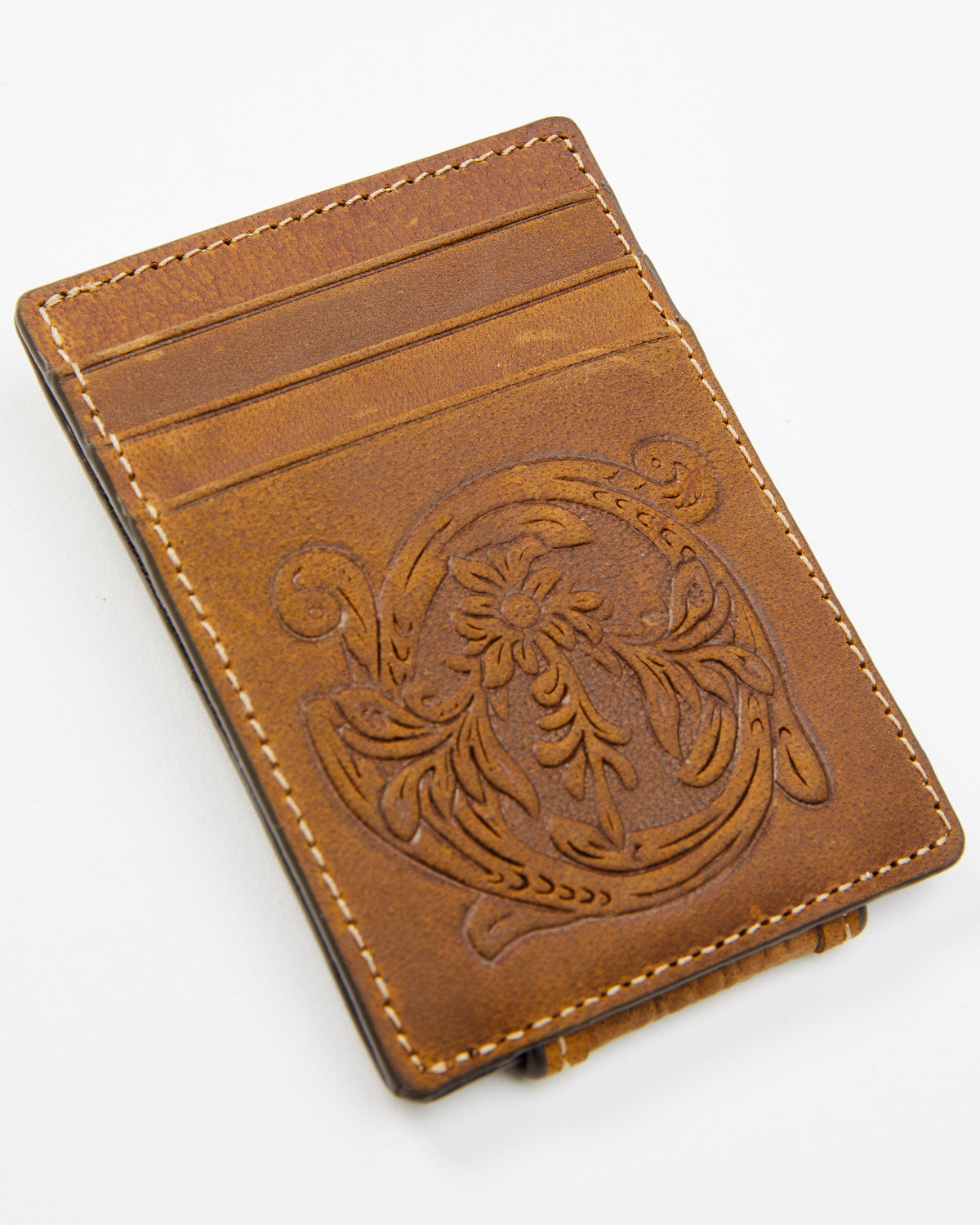 Men's Crocodile Embossed Money Clip Wallet
