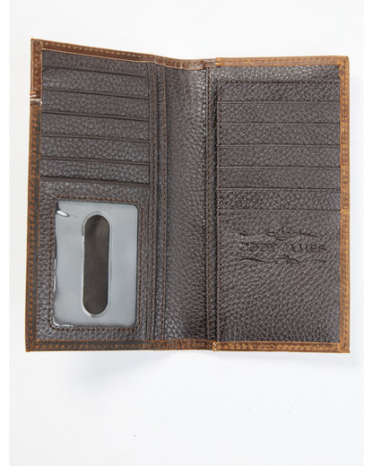 Men's Ostrich Tooled Checkbook Wallet