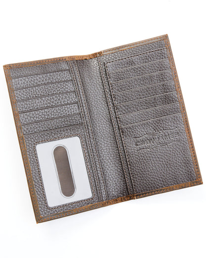 Men's Bi-Fold Crocodile Print Embossed Rodeo Wallet