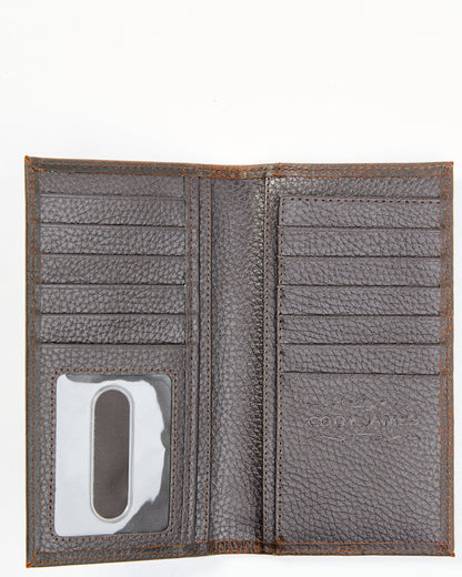 Men's Brown Don't Tread on Me Rodeo Leather Wallet