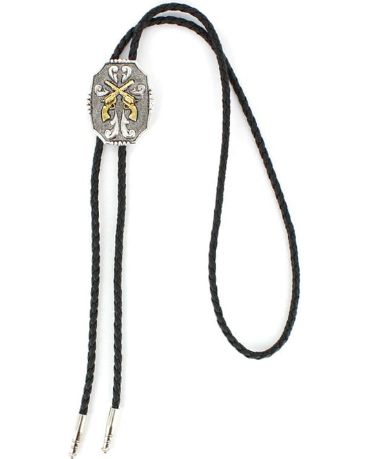 Men's Crossed Pistols Bolo Tie