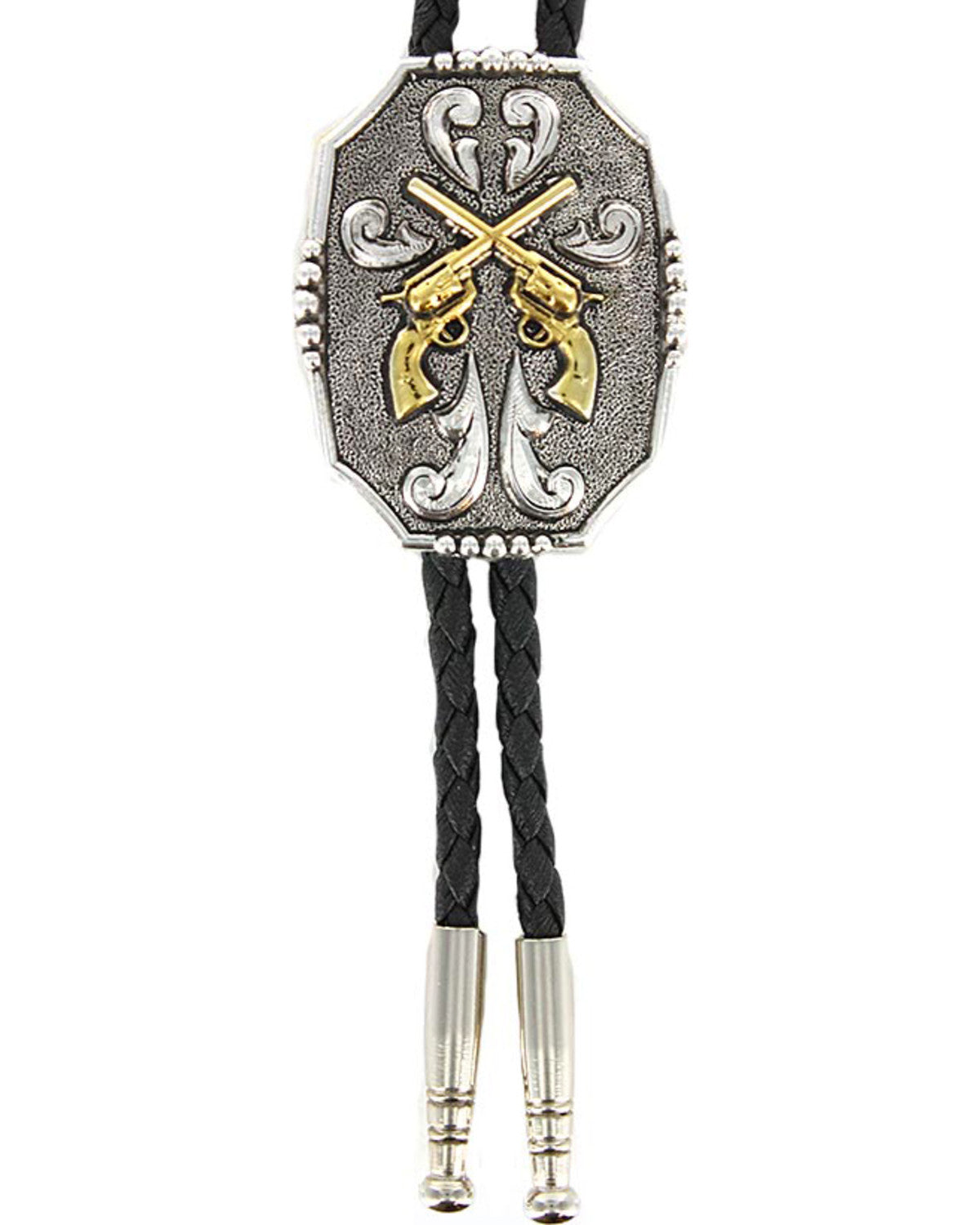 Men's Crossed Pistols Bolo Tie