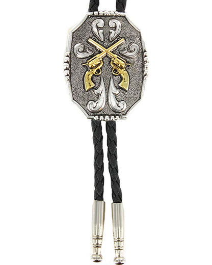 Men's Crossed Pistols Bolo Tie