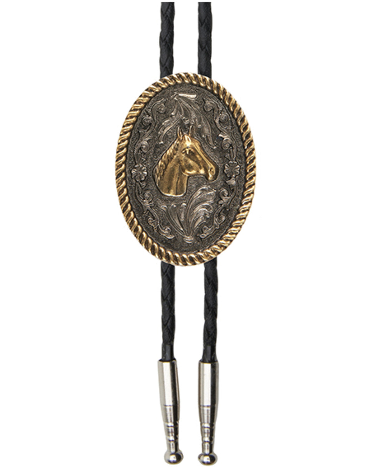 Men's Horse Head Medallion Bolo Tie