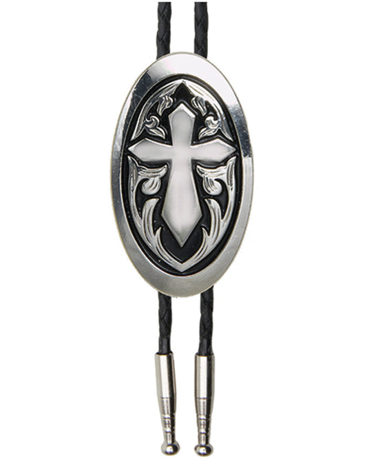Men's Oval Cross Bolo Tie