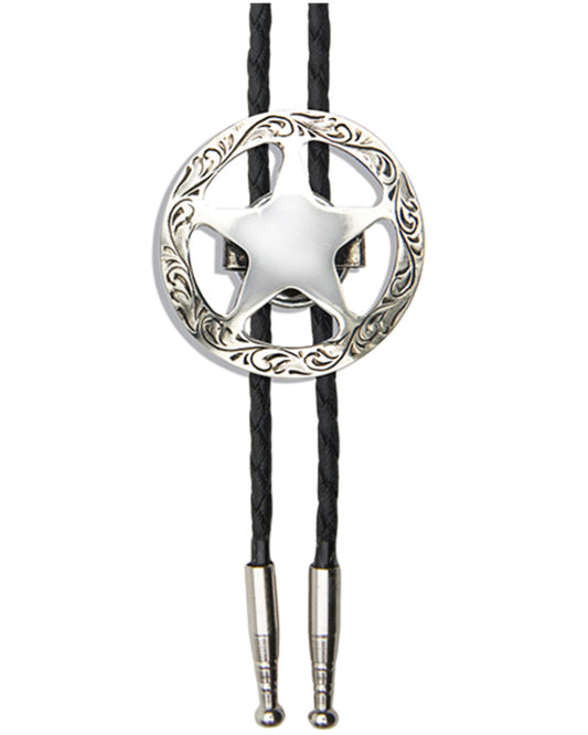 Men's Silver Sheriff's Star Bolo Tie