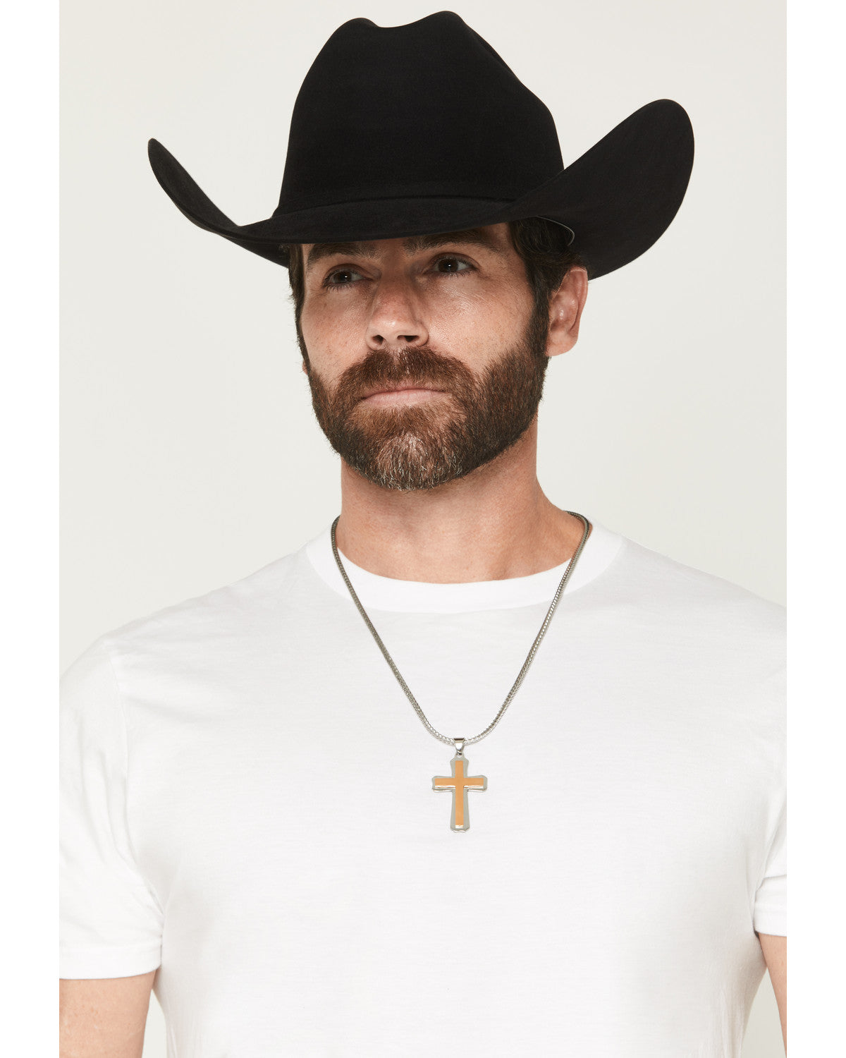 Men's Two-Toned Cross Necklace