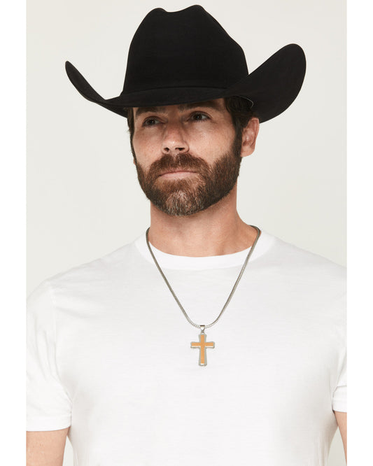 Men's Two-Toned Cross Necklace