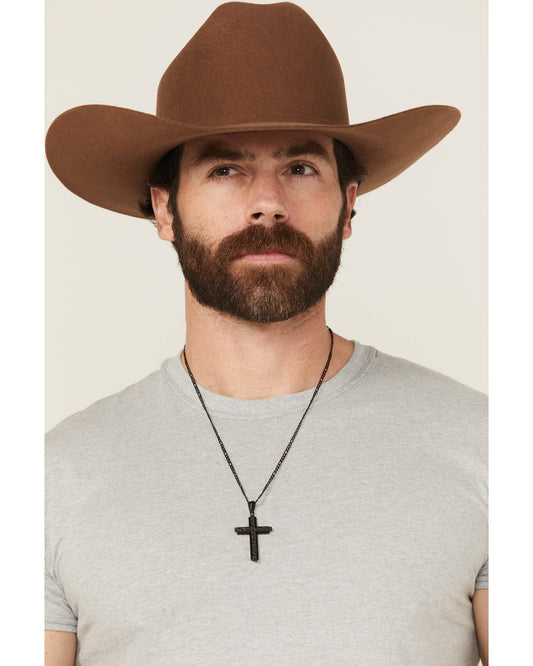 Men's Textured Cross Necklace