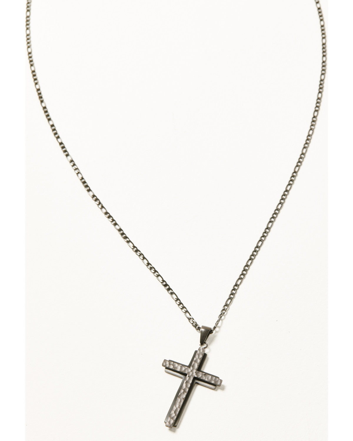 Men's Textured Cross Necklace