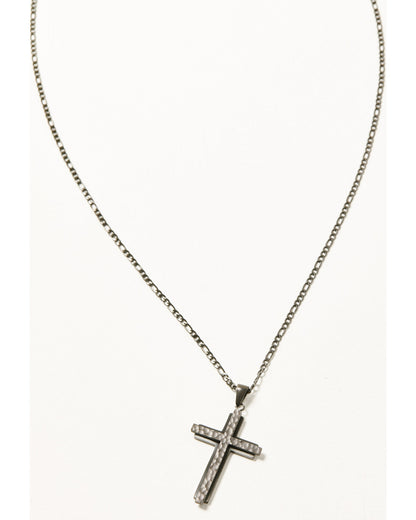 Men's Textured Cross Necklace