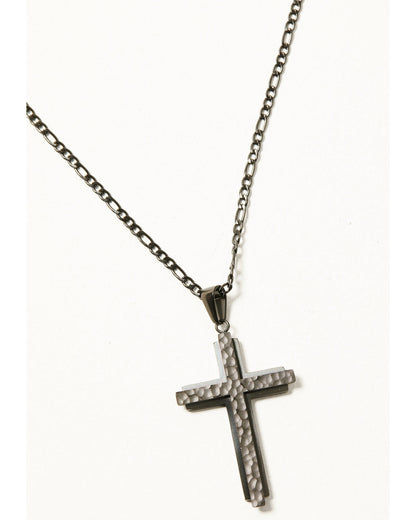 Men's Textured Cross Necklace