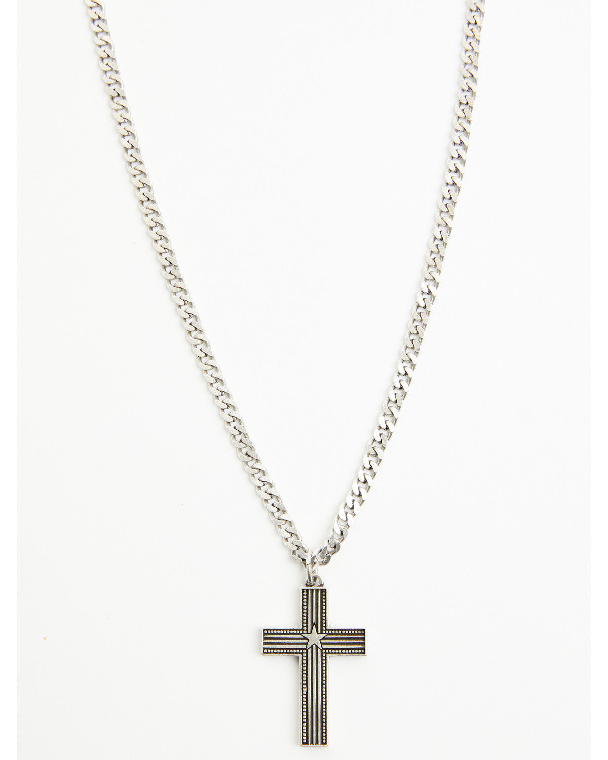 Men's Shiny Star Cross Necklace