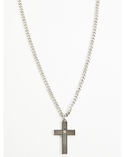 Men's Shiny Star Cross Necklace