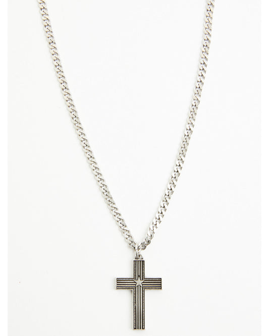 Men's Shiny Star Cross Necklace