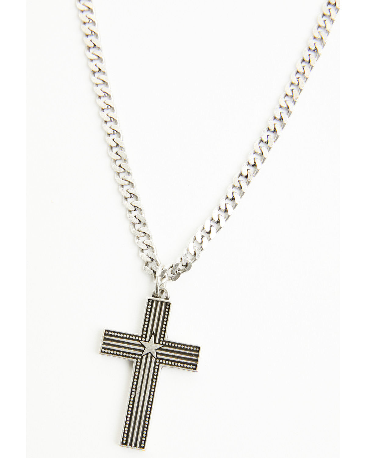 Men's Shiny Star Cross Necklace
