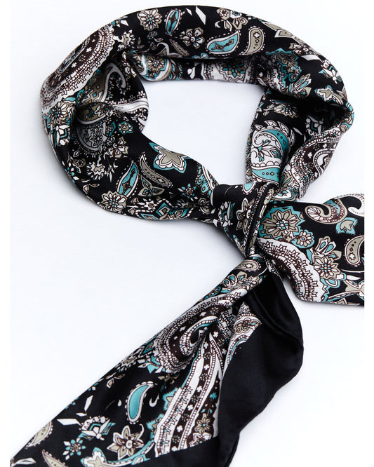 Men's Silk Navy Paisley Wild Rag Scarf