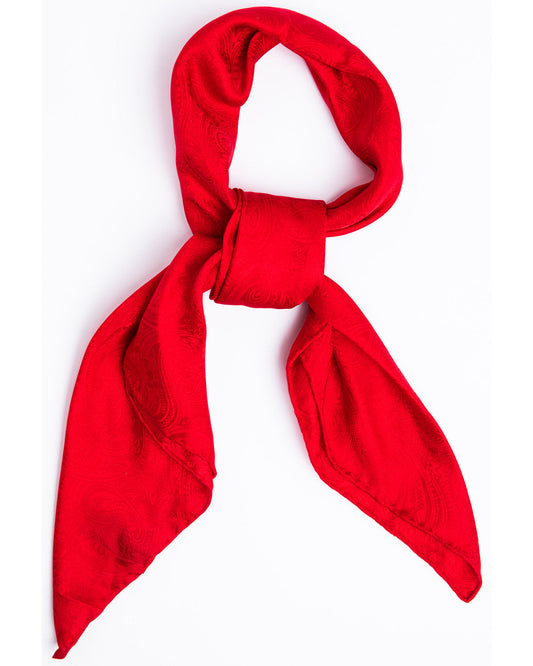 Men's Red Silk Jacquard Scarf