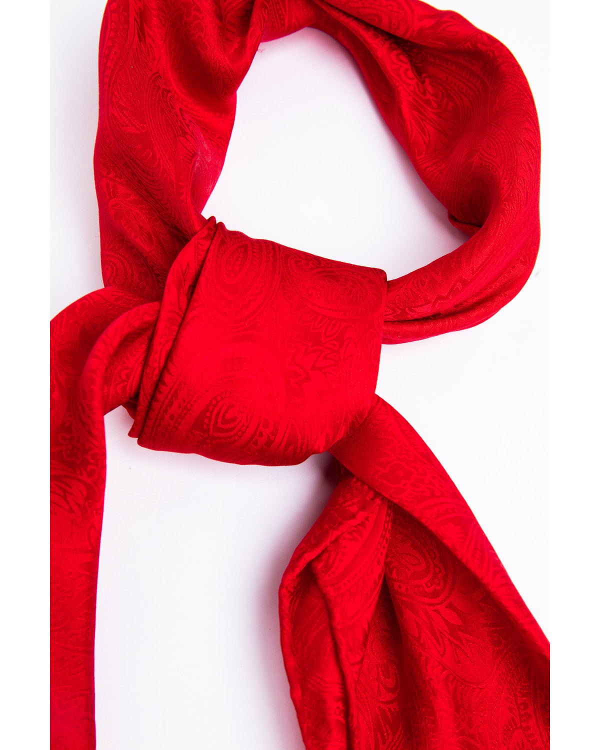 Men's Red Silk Jacquard Scarf