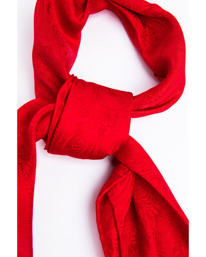 Men's Red Silk Jacquard Scarf
