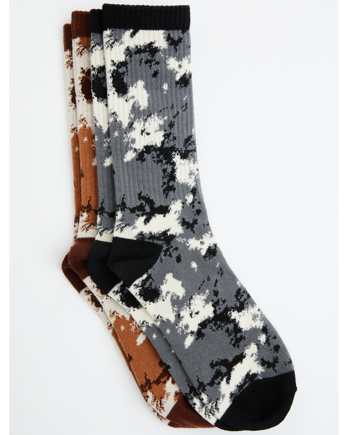 Men's Cow Print Crew Socks - 2 Pack