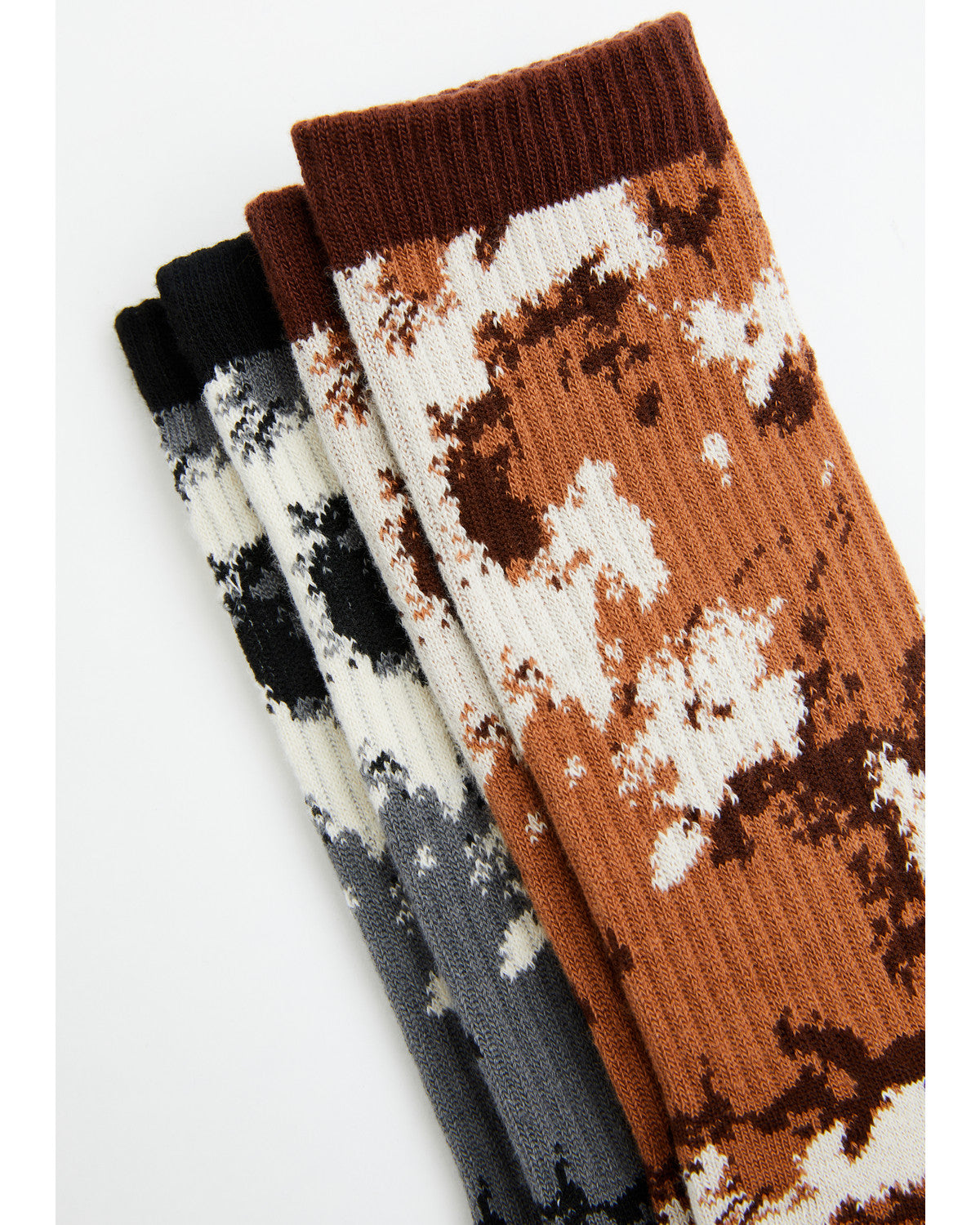 Men's Cow Print Crew Socks - 2 Pack
