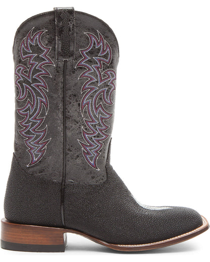 Men's Exotic Stingray Western Boots - Broad Square Toe