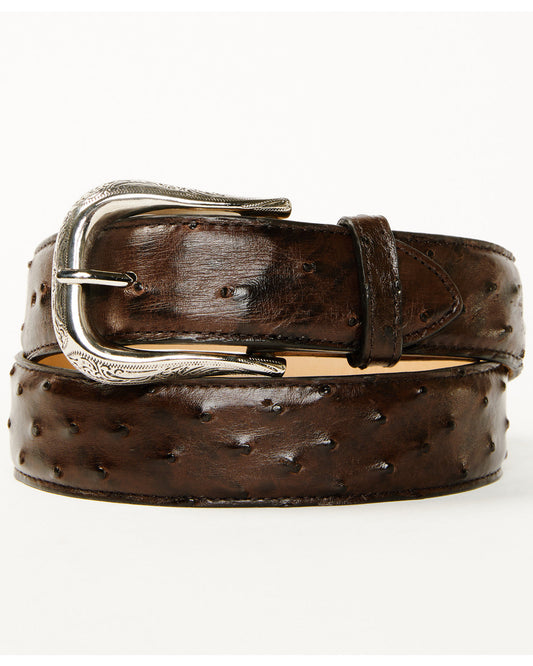 Black 1978™ Men's Exotic Full-Quill Ostrich Belt