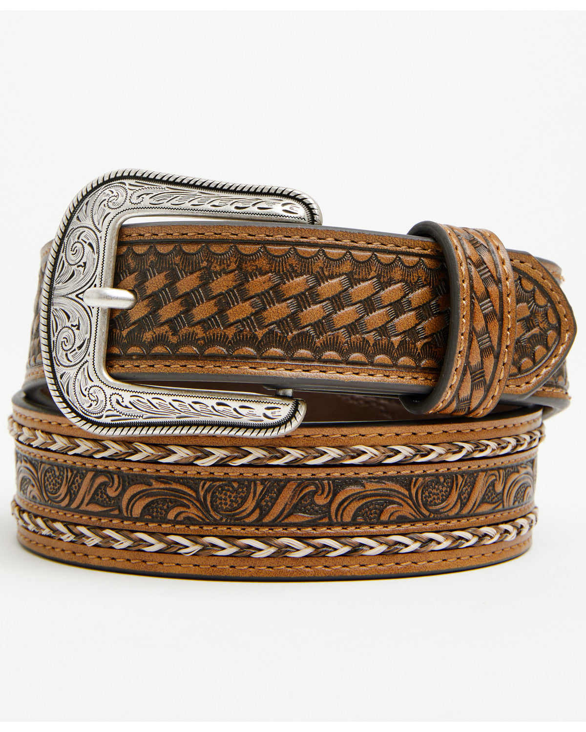 Boys' Classic Buck Tooled Inlay Belt