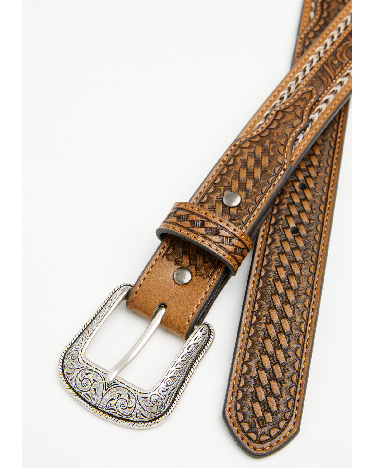 Boys' Classic Buck Tooled Inlay Belt