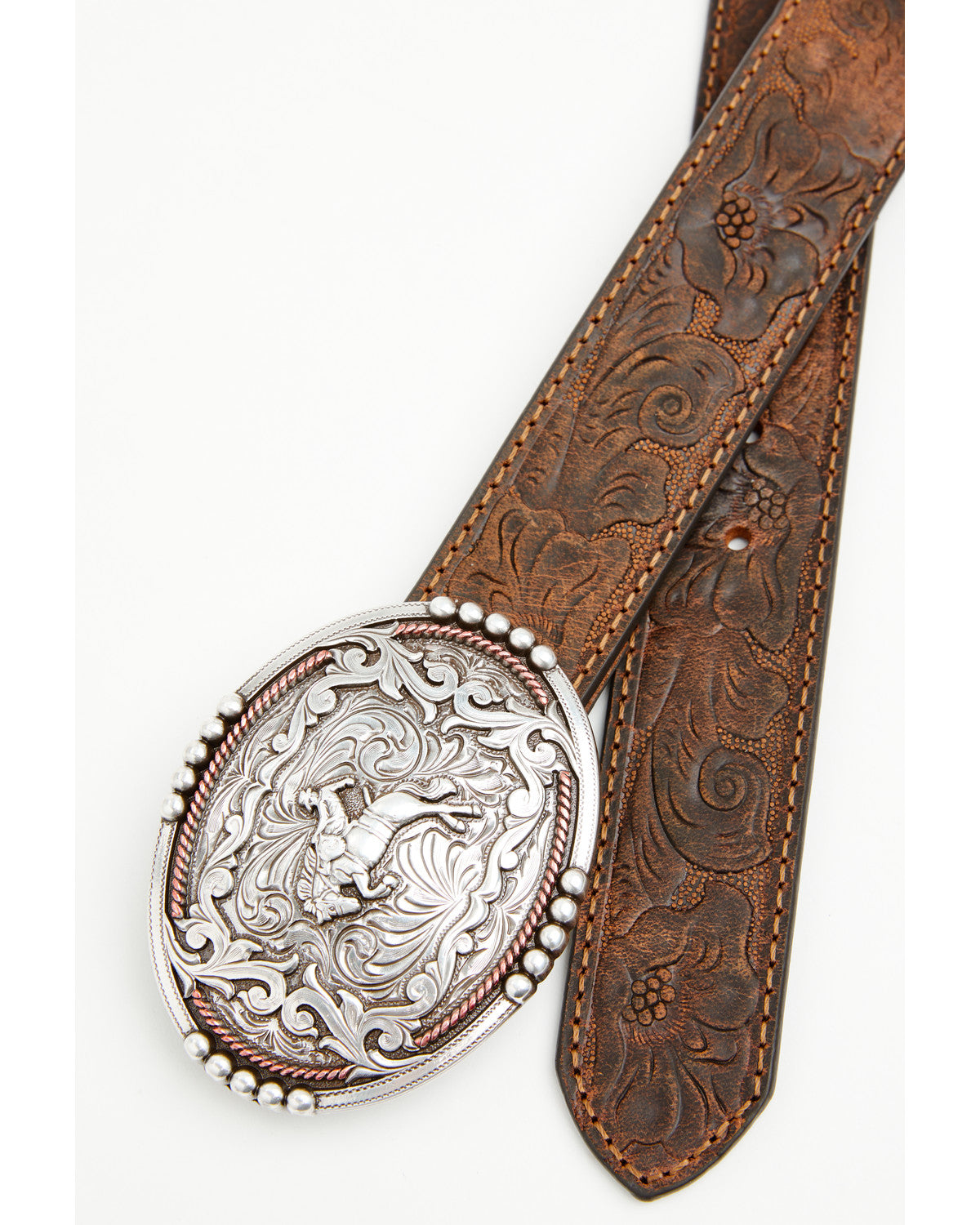 Boys' Bronc Rider Tooled Leather Belt