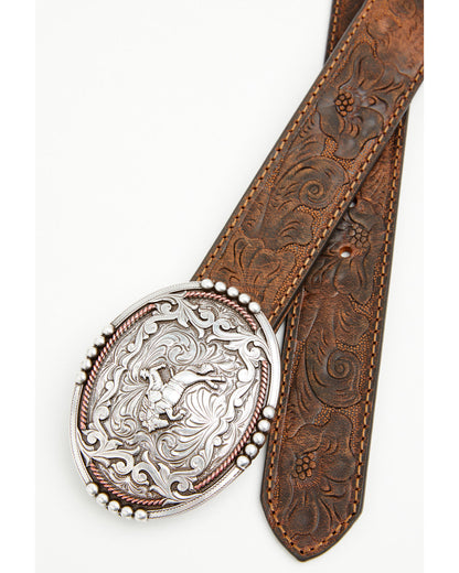 Boys' Bronc Rider Tooled Leather Belt