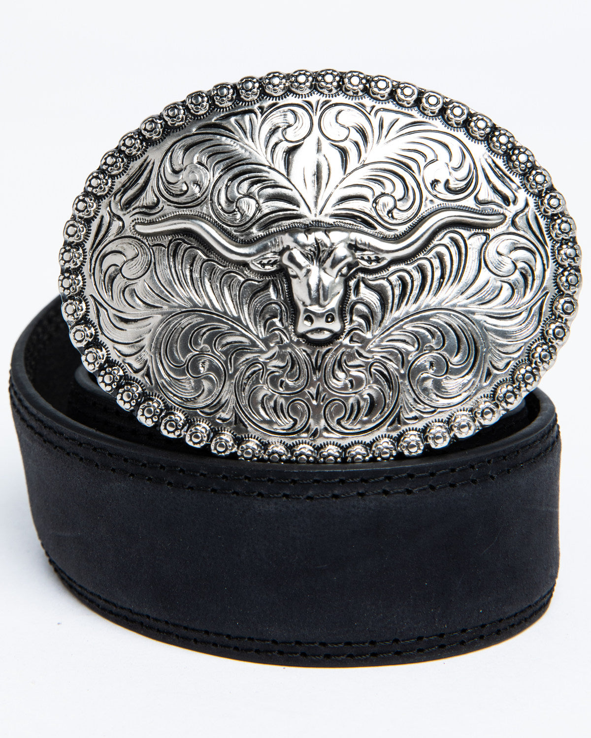 Boys' Longhorn Plaque Buckle Belt