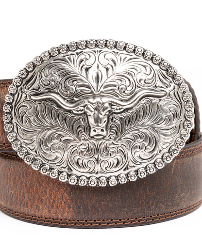 Boys' Longhorn Plaque Buckle Belt
