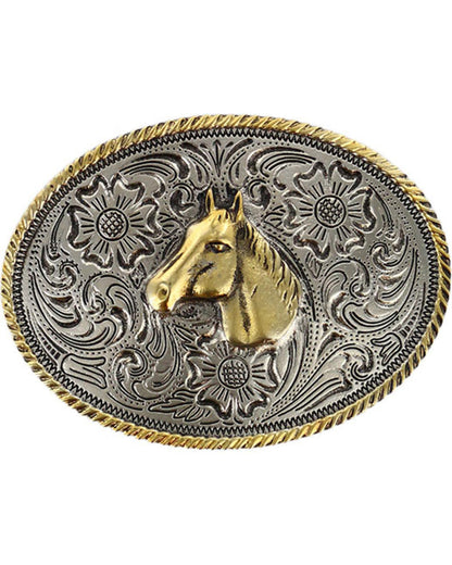 Boys' Dual-Tone Horse Belt Buckle