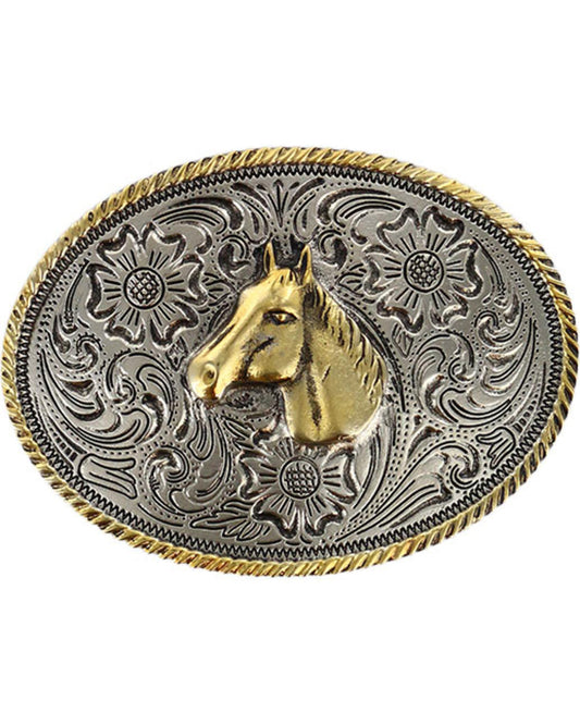 Boys' Dual-Tone Horse Belt Buckle