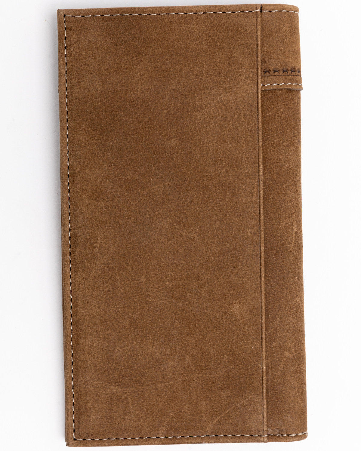 Men's Hair On Praying Cowboy Leather Checkbook Wallet