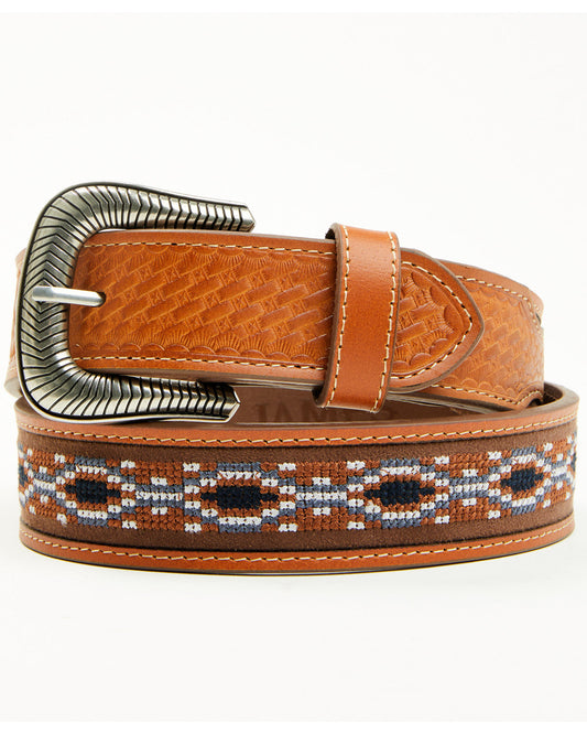 Men's Chesny Cross-Stitched Western Belt