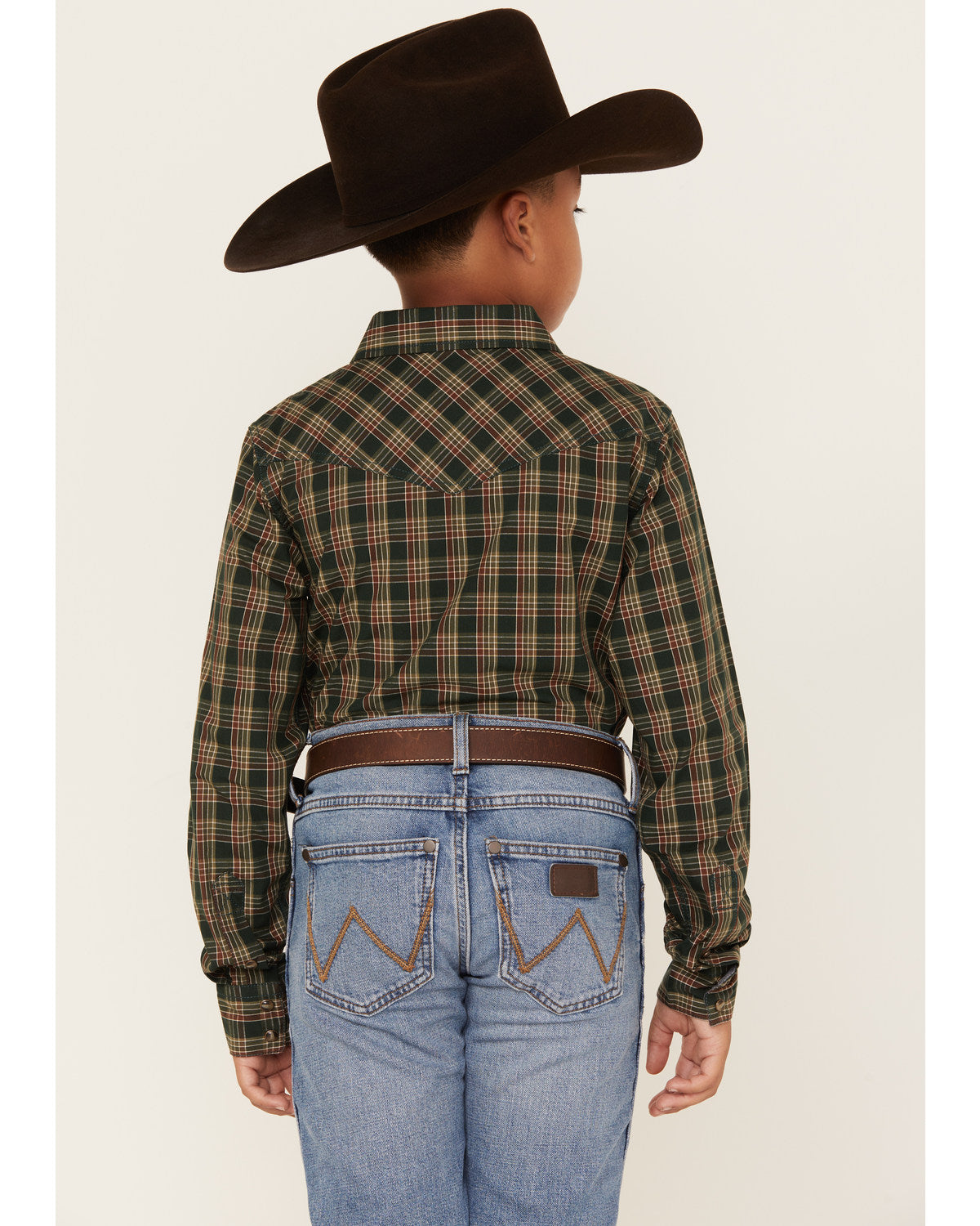 Boys' Douglas Fir Plaid Print Long Sleeve Snap Western Shir