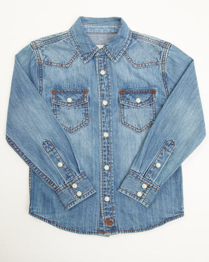 Toddler Boys' Foothill Denim Long Sleeve Pearl Snap Western