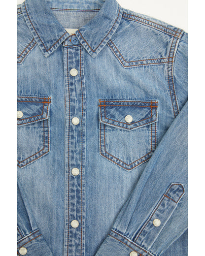 Toddler Boys' Foothill Denim Long Sleeve Pearl Snap Western